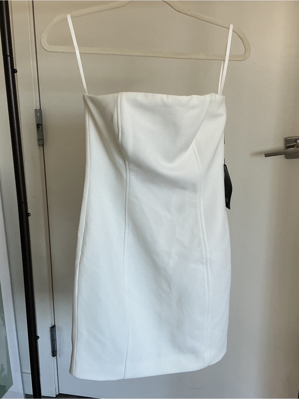 White House Black Market White Strapless Spaghetti-strap Mini Dress